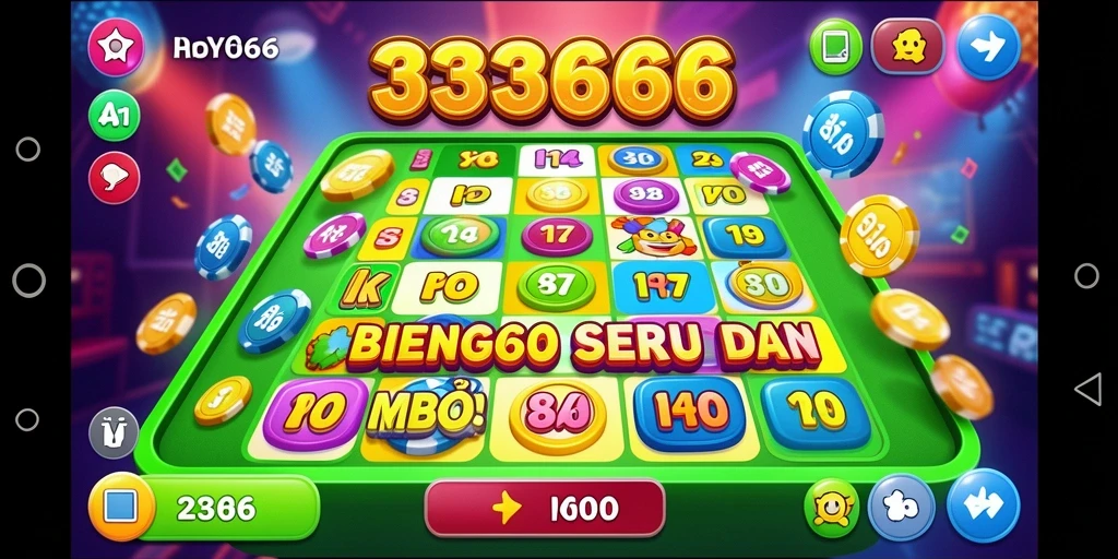 Tangkapan layar utama dari game Bingo dengan fitur menarik.
