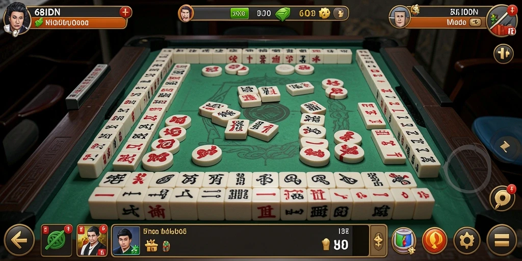 Tampilan menarik dari gameplay Mahjong di 68IDN.