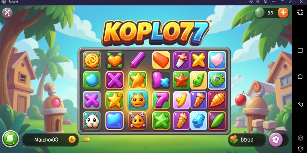 Tampilan gameplay seru dalam KOPLO77 dengan kombinasi warna-warni.