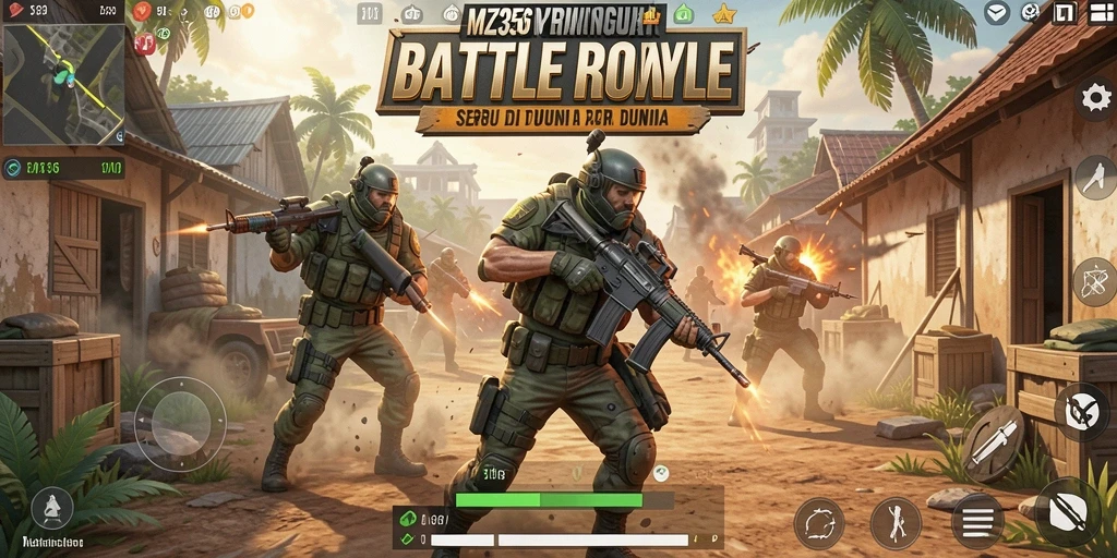 Tampilan mendebarkan dari gameplay MZ356 di arena Battle Royale.