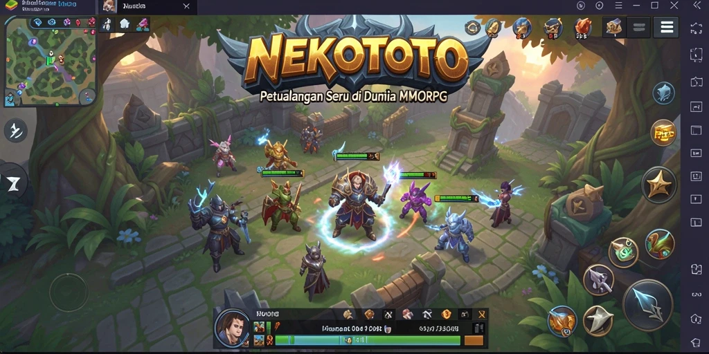Screenshot gameplay NEKOTOTO menunjukkan pertempuran seru antar pemain.