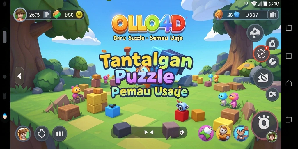 Tangkapan layar OLLO4D menunjukkan gameplay teka-teki yang seru.