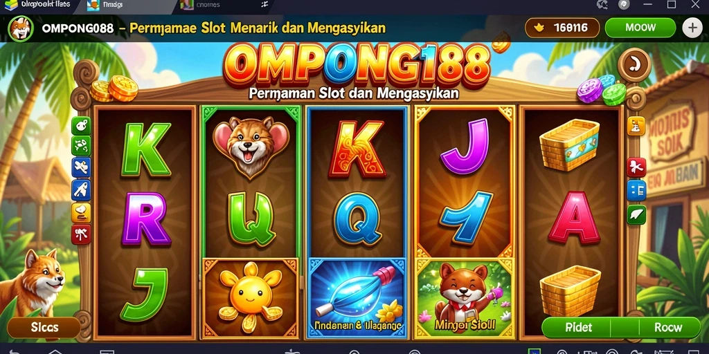 Tampilan menarik gameplay OMPONG188 dengan berbagai tema slot.