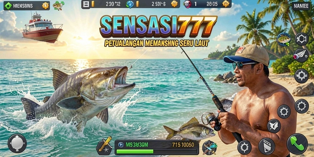 Screenshot gameplay SENSASI777 menampilkan aksi memancing yang mendebarkan.