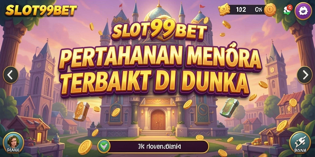 Screenshot gameplay SLOT99BET menampilkan pertahanan menara yang mendebarkan.