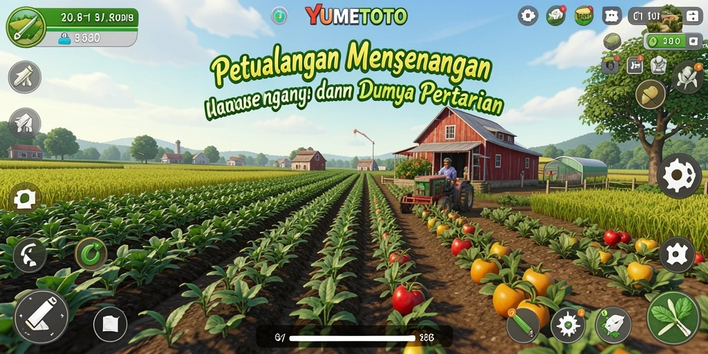 Tampilan screenshot YUMETOTO dengan aktivitas pertanian yang seru.